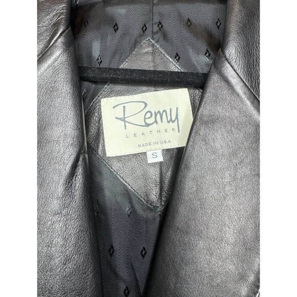 Remy Leather Jacket Women Black Lined Soft Blazer Vtg Y2K Made In USA Small - Picture 5 of 13